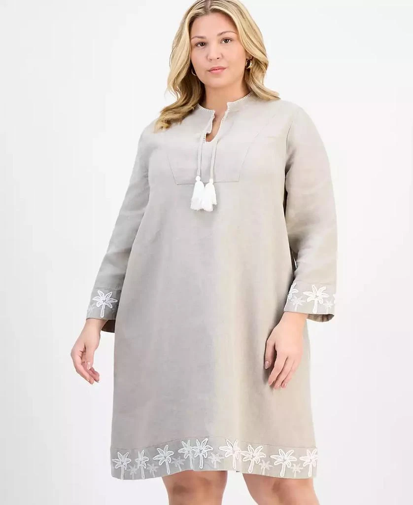 Shop Plus Size Tassel-Tie Linen Long-Sleeve Dress, Exclusively at Macy's on  Sale at BeyondStyle – Get 50% Off Plus Size Tassel-Tie Linen Long-Sleeve  Dress, Exclusively at Macy's with Limited-Time Flash Deals, Exclusive