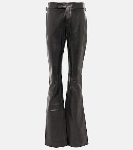 Tom Ford Mid-rise leather flared pants 1