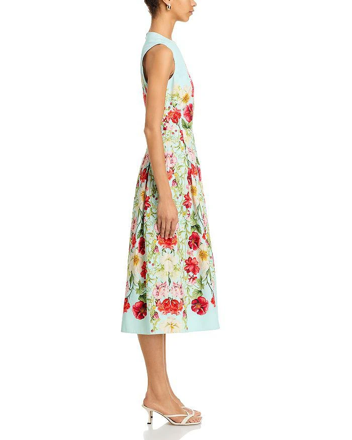 Teri Jon Printed Cotton Pleated Dress 5