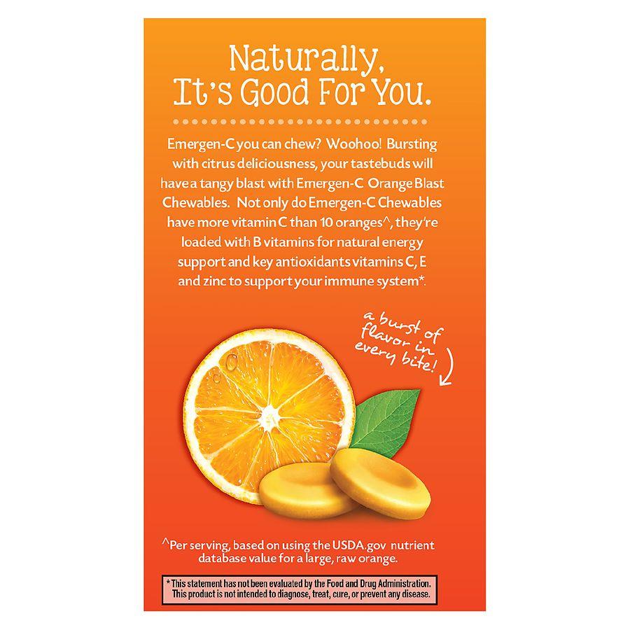 Emergen-C Immune Support Chewable Tablet with 1000 mg Vitamin C & B Vitamins Orange Blast