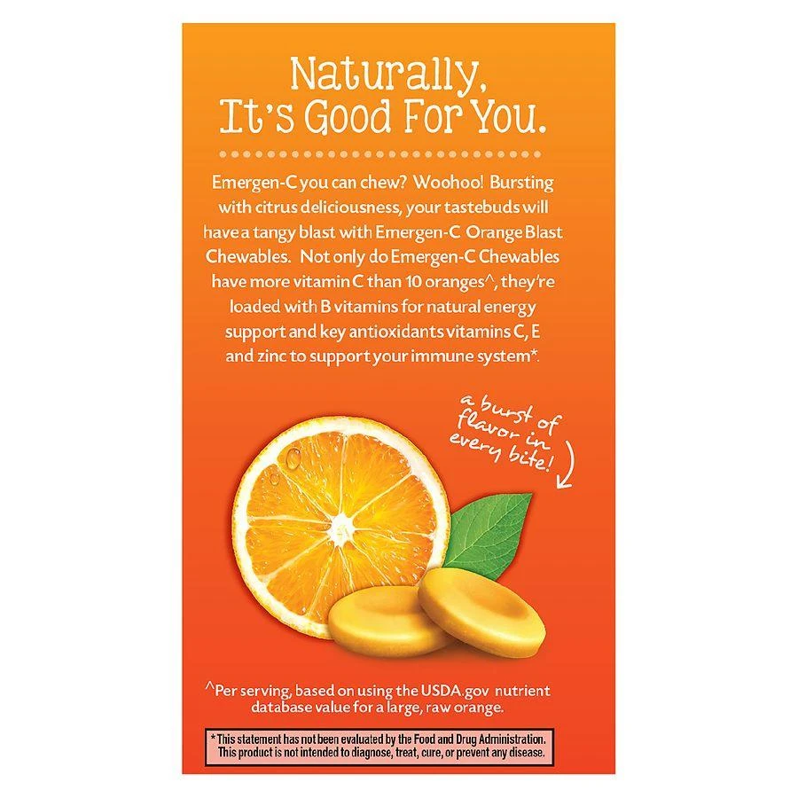 Emergen-C Immune Support Chewable Tablet with 1000 mg Vitamin C & B Vitamins Orange Blast 2