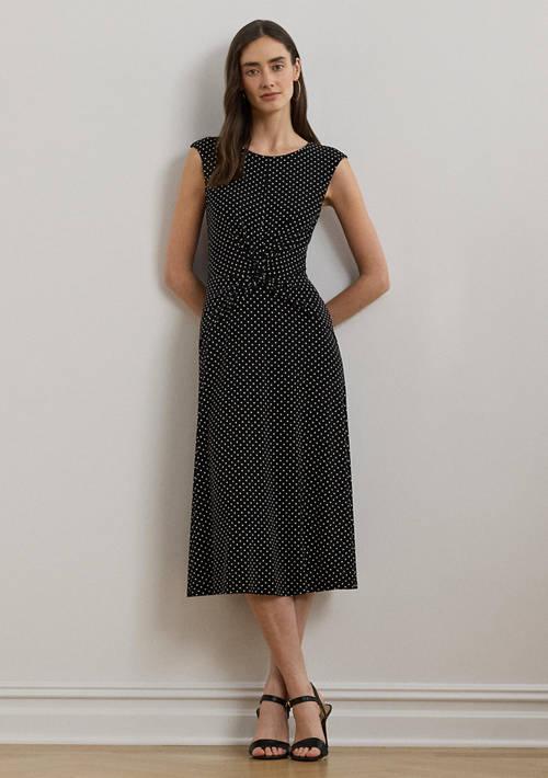 Ralph Lauren Ralph Lauren Polka Dot Twist Front Jersey Dress