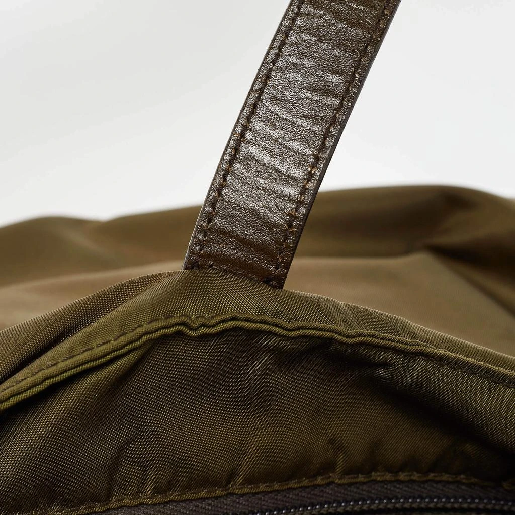 Prada Prada Olive Green Nylon and Leather Shopper Tote 7