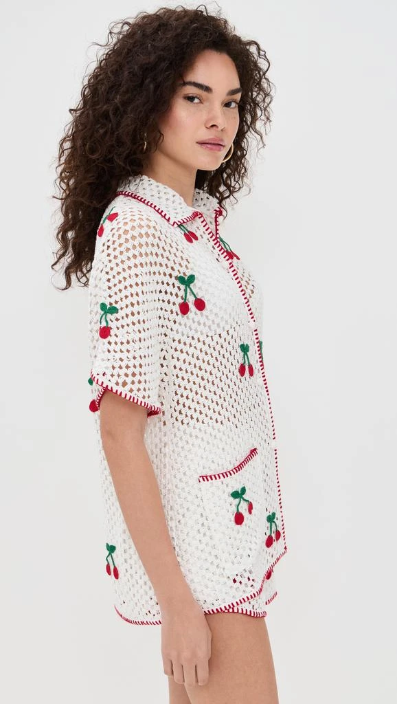 SAYLOR Blithe Cherry Mesh Crochet Short Set 3