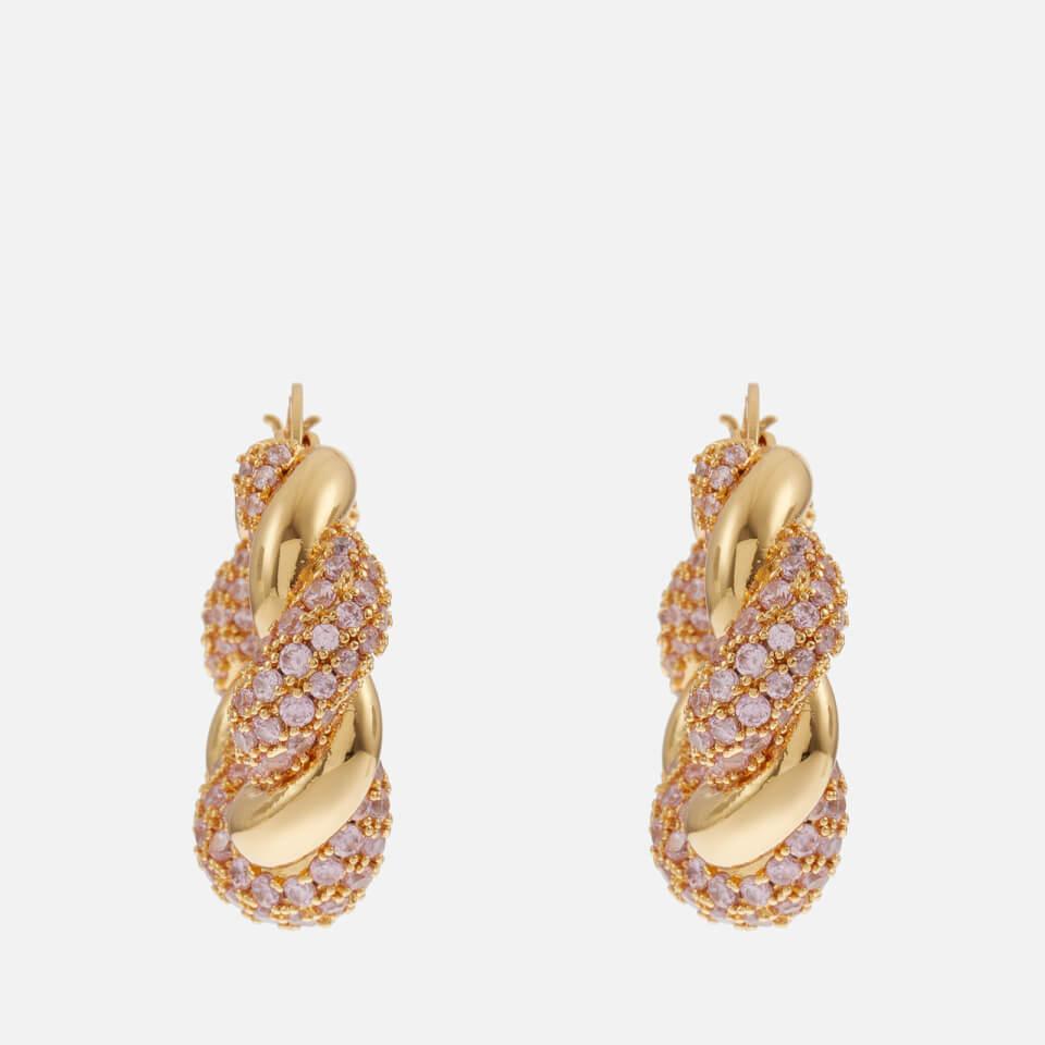 Crystal Haze Crystal Haze Croissant Gold-Plated Hoop Earrings
