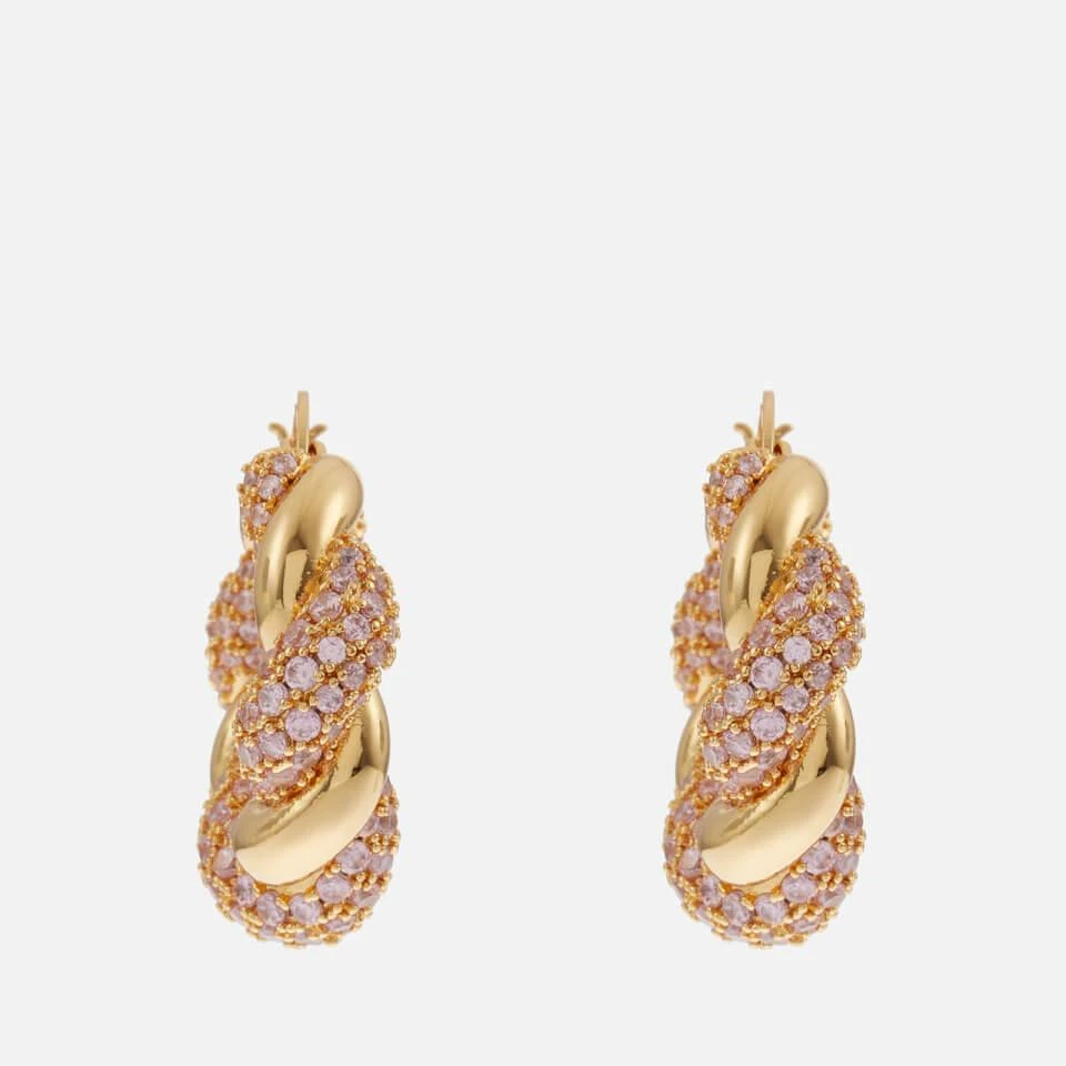Crystal Haze Crystal Haze Croissant Gold-Plated Hoop Earrings 2