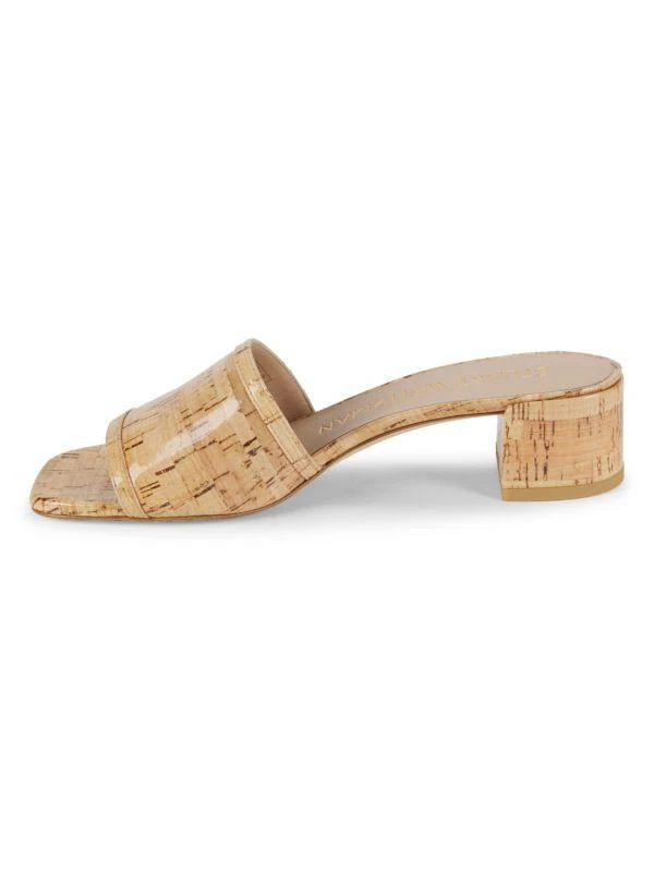 Stuart Weitzman Cayman 35MM Cork Block Heel Sandals 4