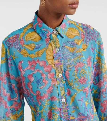 Versace Printed semi-sheer shirt dress 4