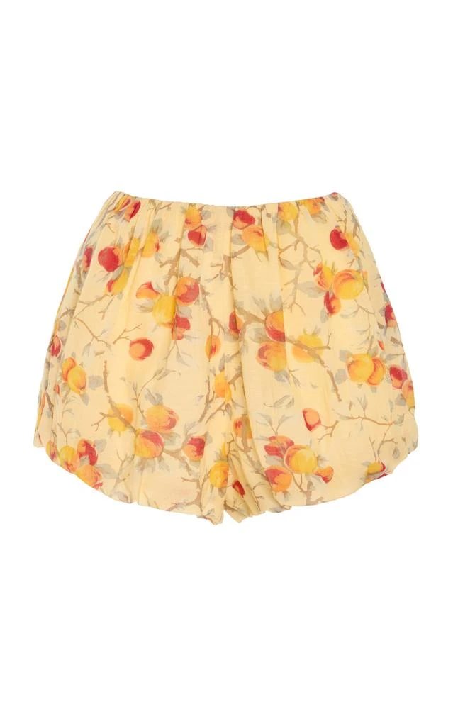 Posse Posse - Aurelia Printed Cotton Bloomer Shorts - Yellow - M - Moda Operandi 1