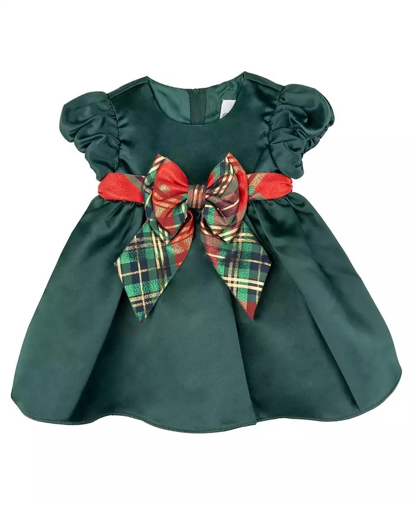 Rare Editions Baby Girl Satin Plaid Social Dress 2