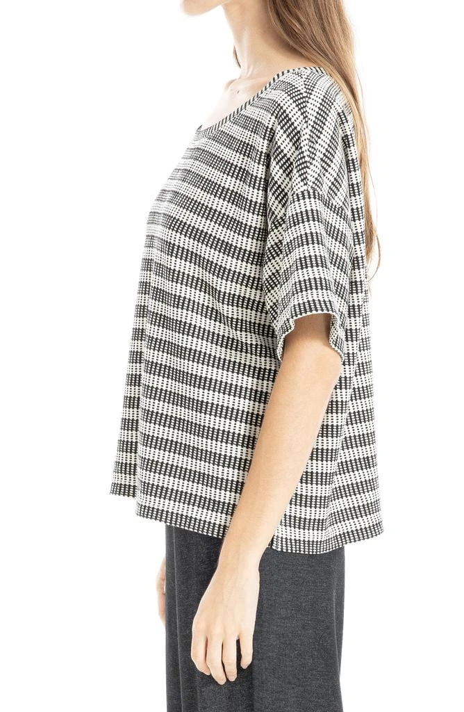 Max Studio Flek Textured Stripe Boxy T-Shirt 5