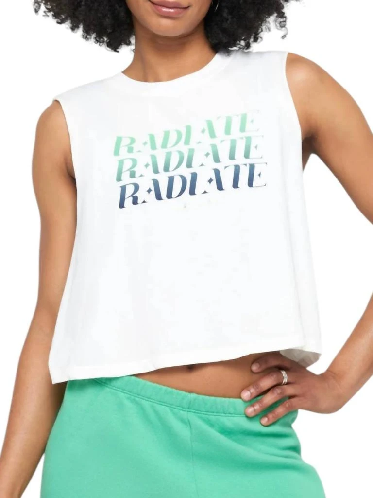 Spiritual Gangster Radiate Callie Crop Tank Top In White 1