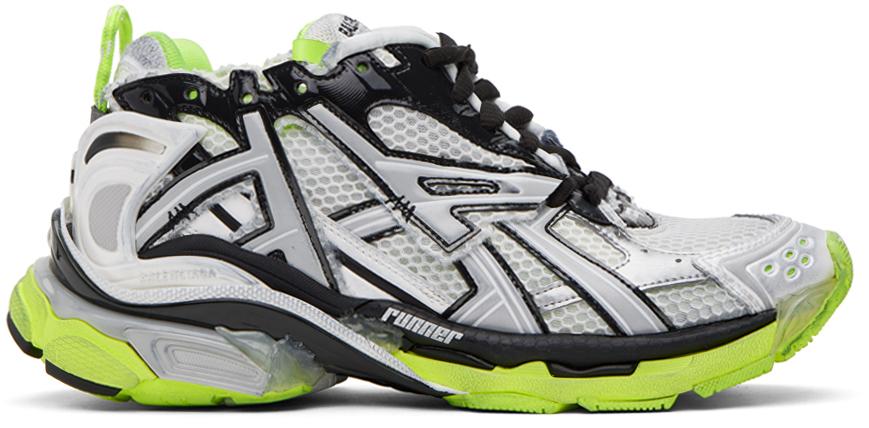 Balenciaga White & Black Runner Sneakers