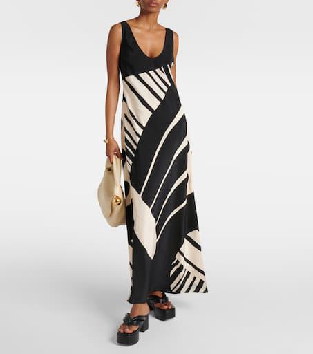 SIR. Arte printed silk satin slip dress