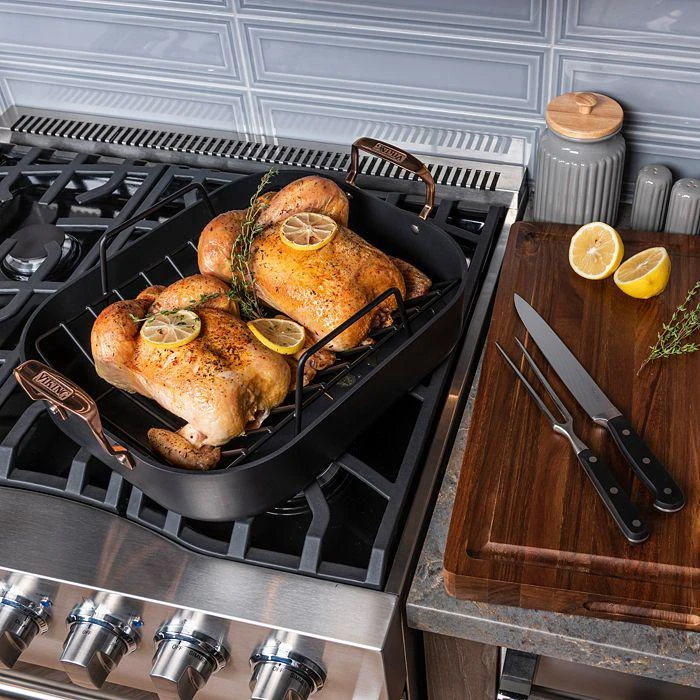 Viking Roaster Set with Rack, 2-Piece Carving Set & Wireless Thermometer 5