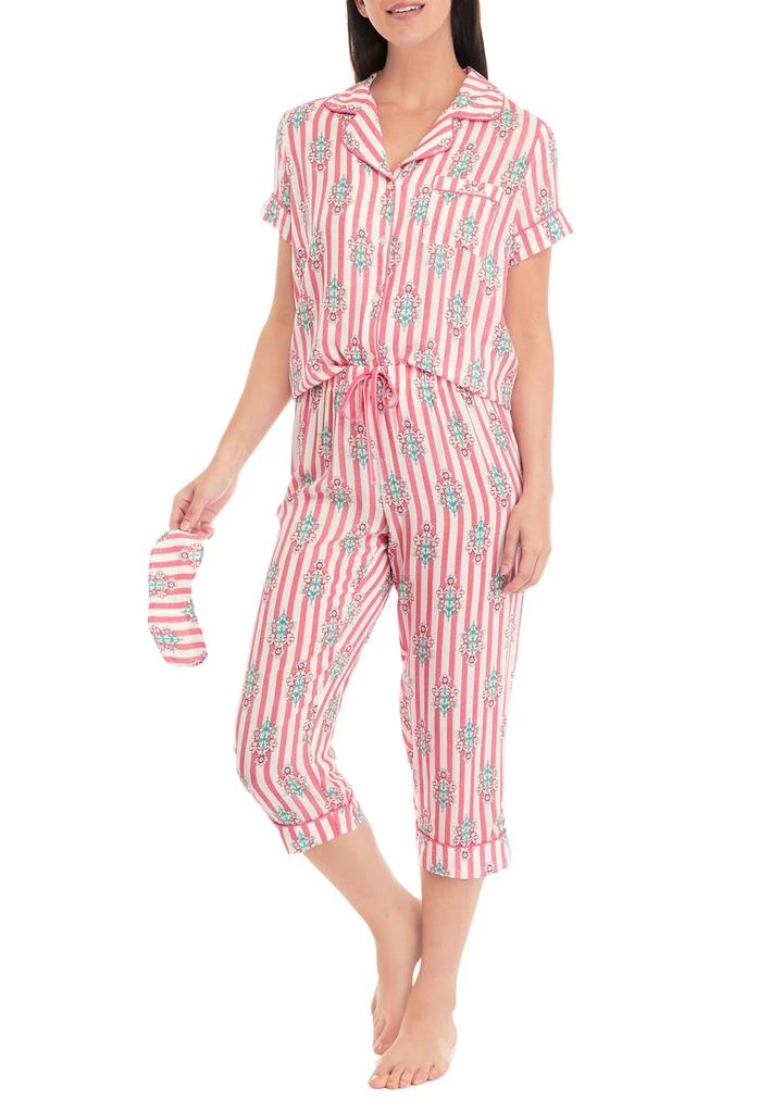 Crown & Ivy™ Printed Notch Collar Pajama Set 1