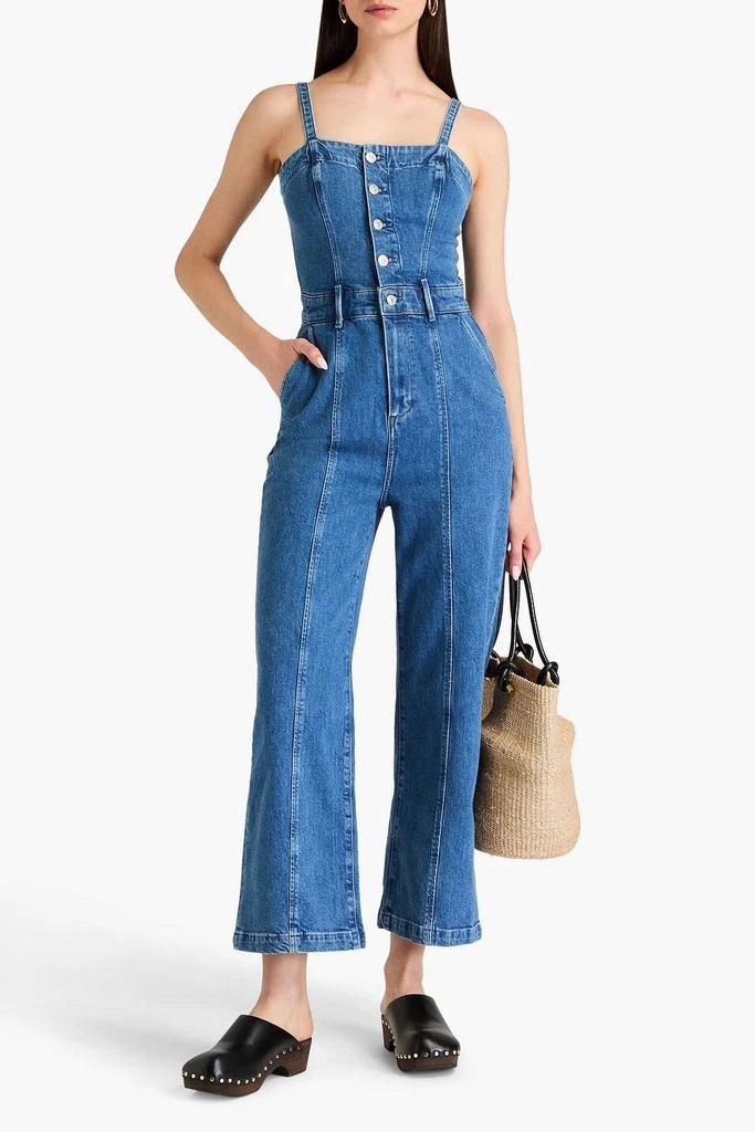 Paige Anessa cropped denim jumpsuit 2