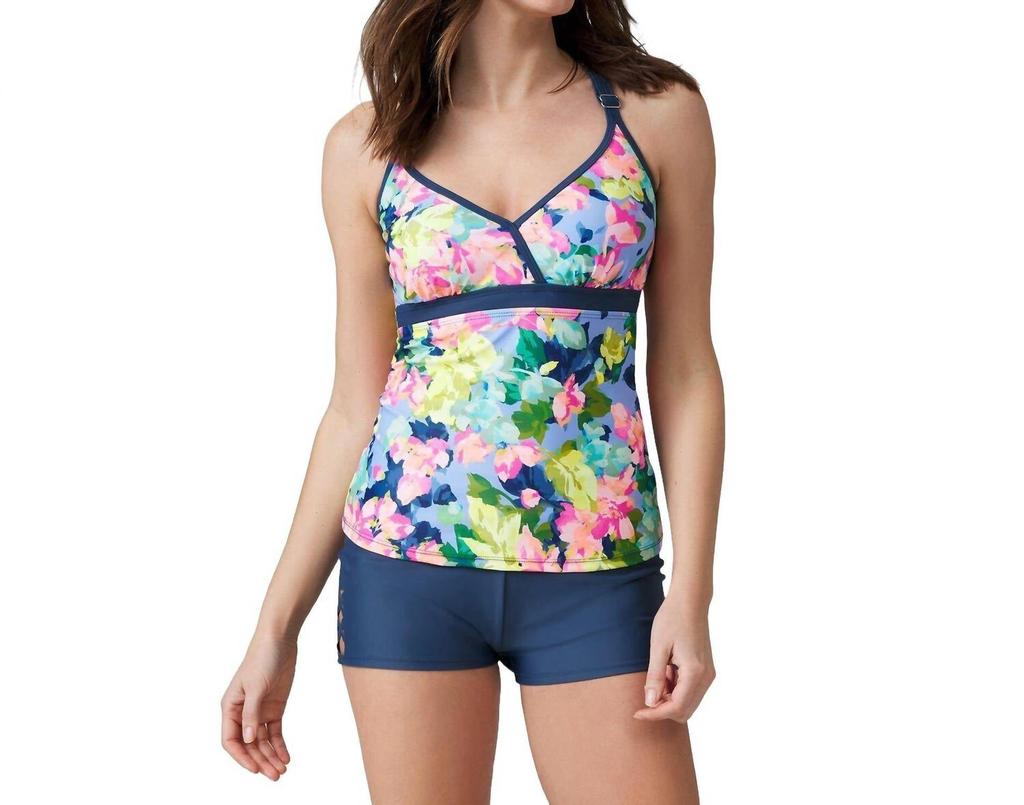 Free Country Free Country - Blooms Macrame Back Tankini Top
