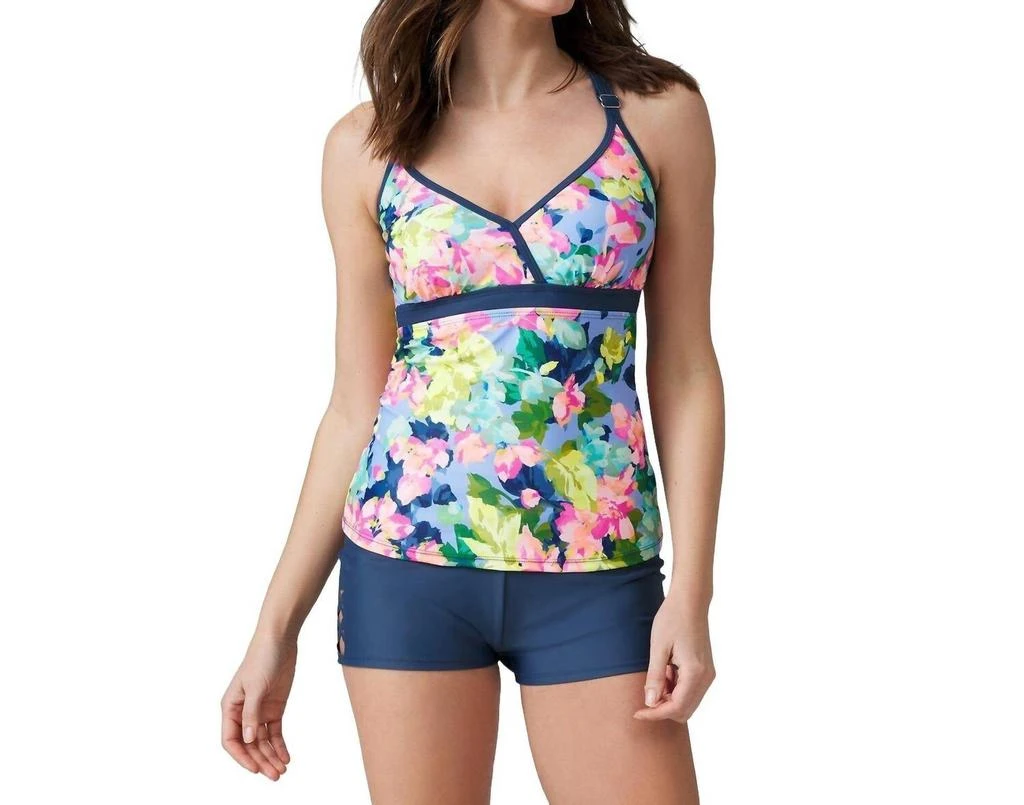 Free Country Free Country - Blooms Macrame Back Tankini Top 1