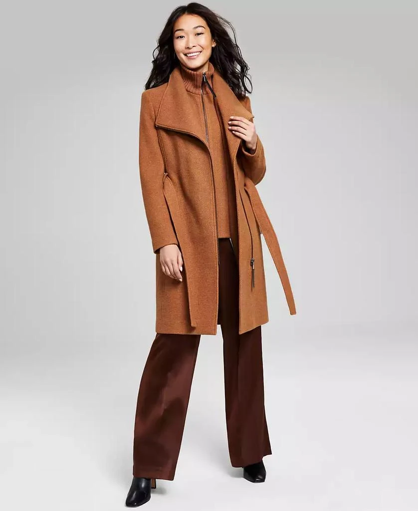 Calvin Klein Womens Wool Blend Belted Wrap Coat, Created for Macys 5