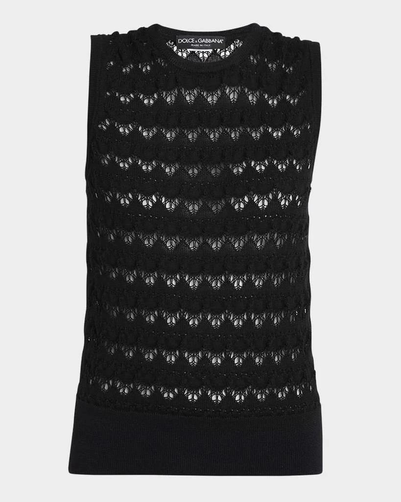 Dolce 
Gabbana Chevron Open Lace Knit Tank Top 1