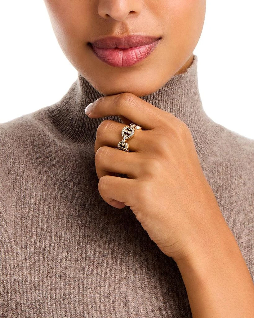 Hoorsenbuhs 18K Yellow Gold Heritage Diamond Tri Link Ring 2