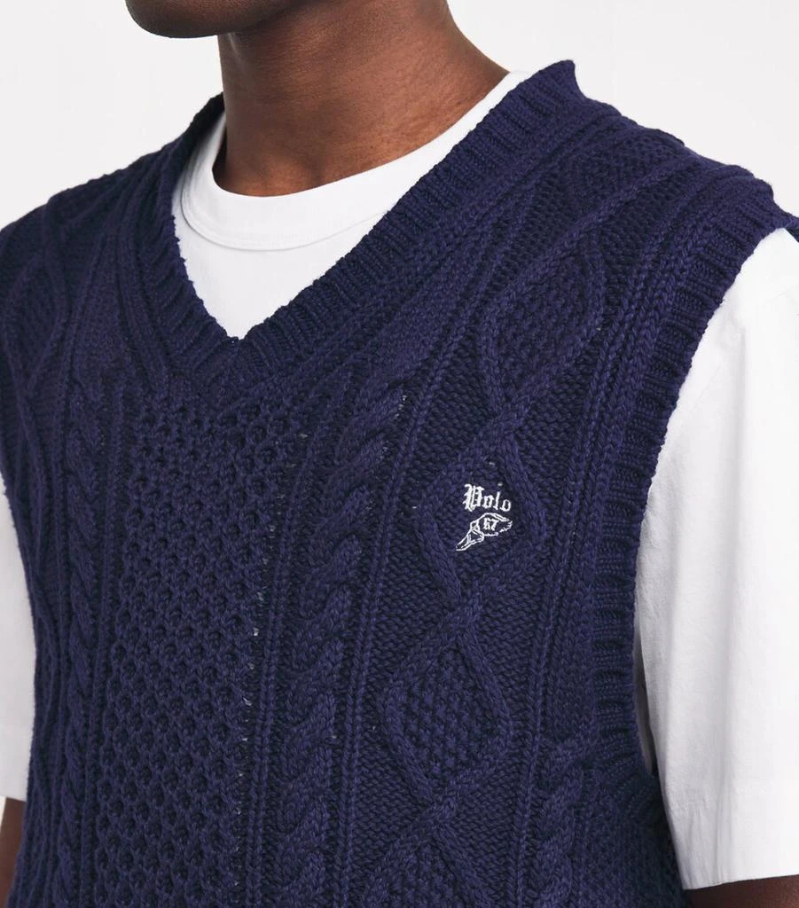 Ralph Lauren Cotton Aran-Knit Sweater Vest 6