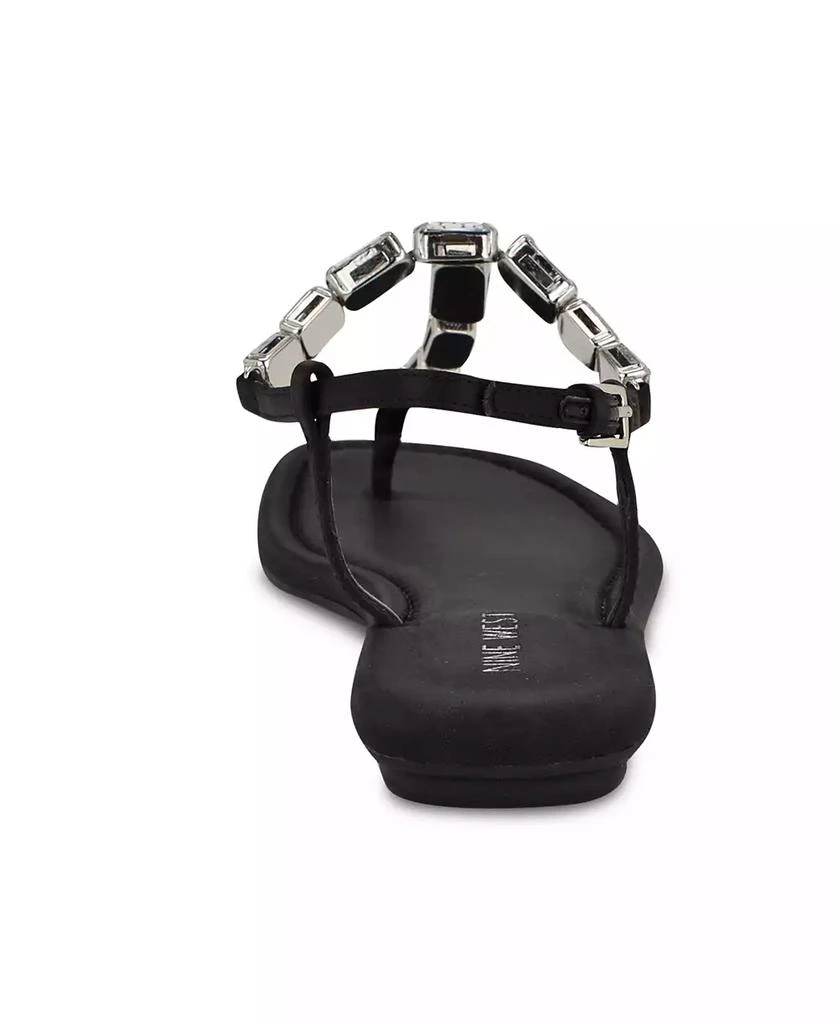 Nine West Women's Dynasti Embellished T-Strap Flat Sandals 3