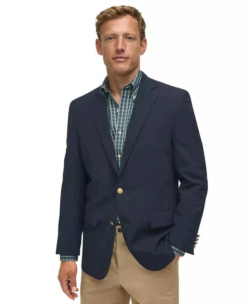 Brooks Brothers Men's Classic-Fit Navy Stretch Wool Blend Blazer 1