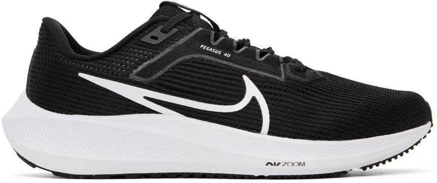 NIKE Black & White Pegasus 40 Sneakers