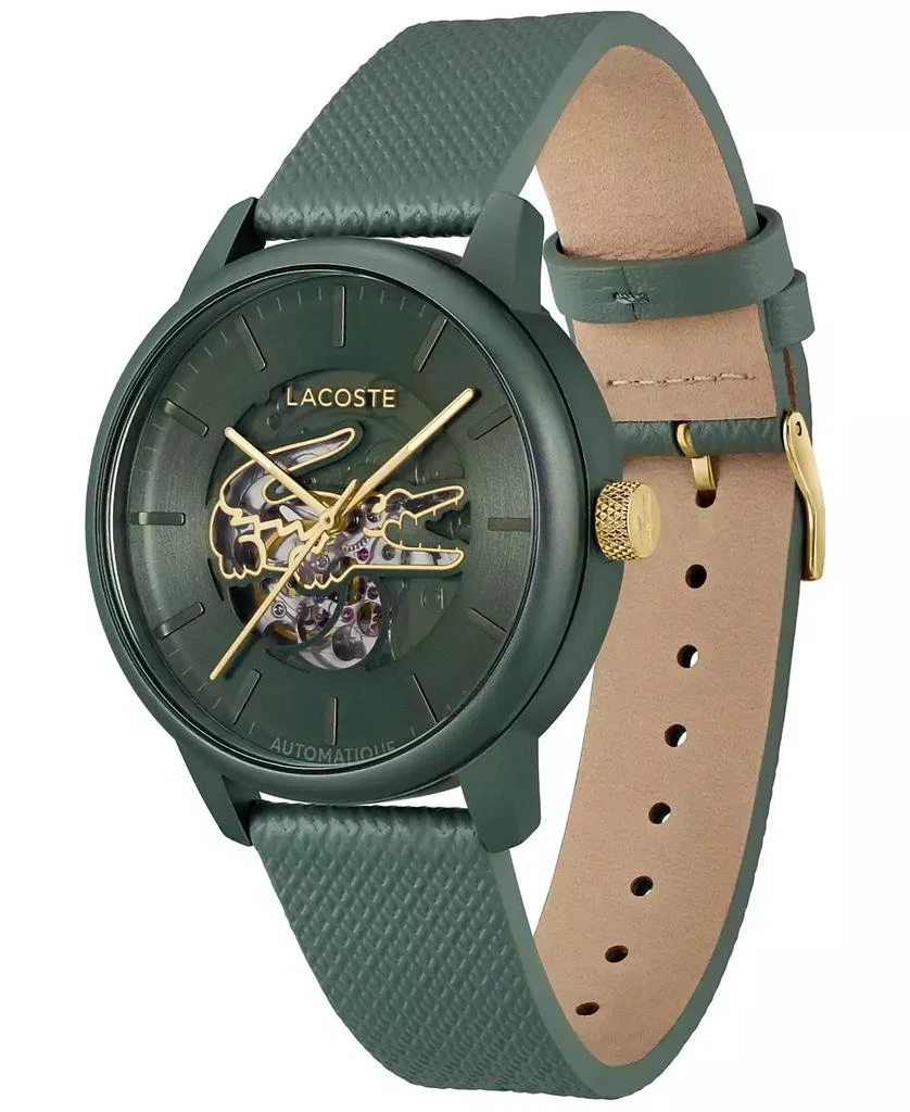 Lacoste L.12.12 Automatique Men's Green Leather Strap Watch 44mm 2
