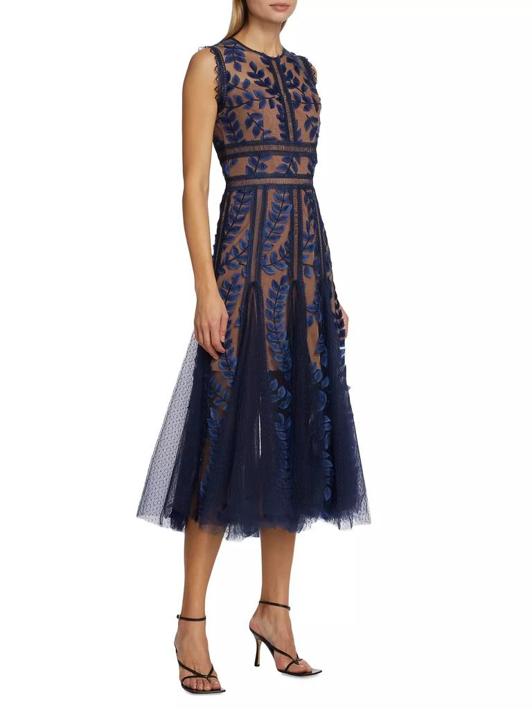 BRONX AND BANCO Saba Embroidered Mesh Midi-Dress 4