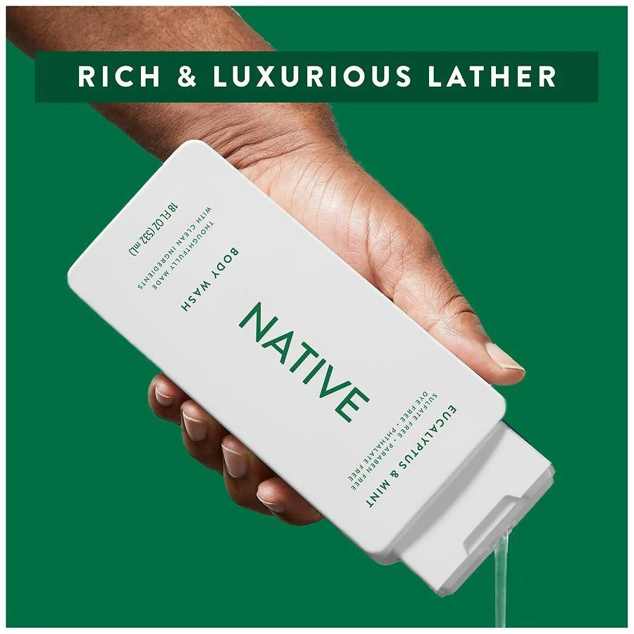 Native Body Wash, Sulfate Free, for Women and Men Eucalyptus & Mint 6