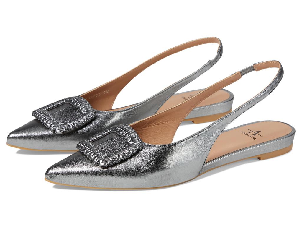 Aquatalia Janetta Metallic Leather Slingback Skimmer