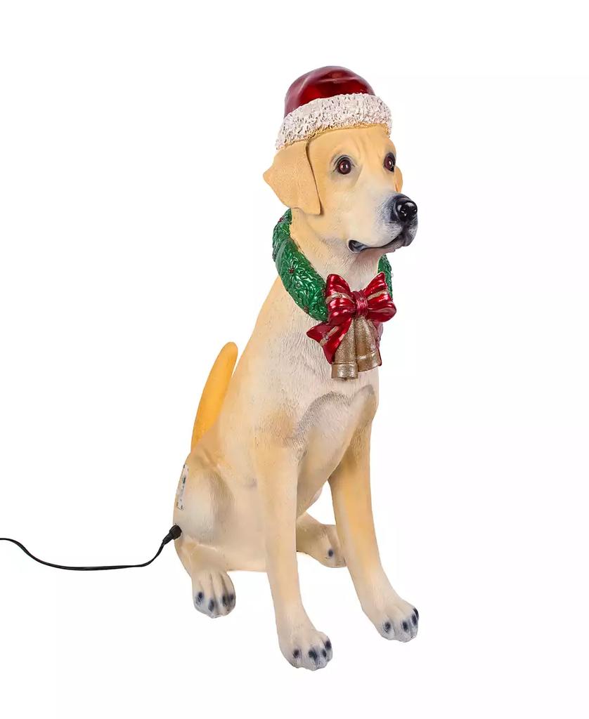 National Tree Company 28" Motion-Activated Labrador Retriever with 10 Multicolor LED Lights, Wagging Tail Music