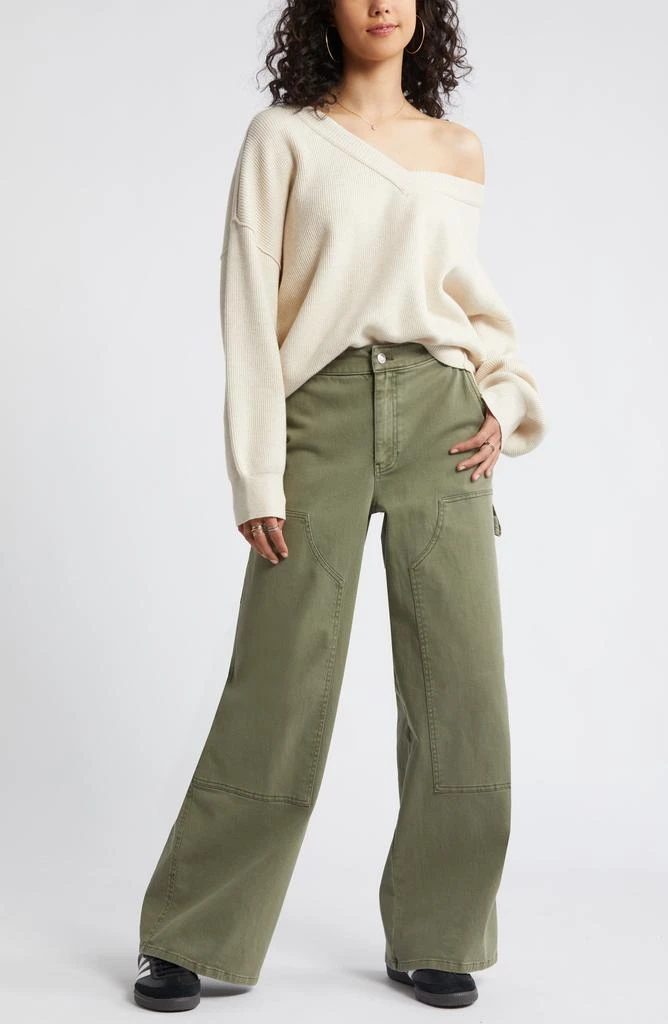 BP. Seamed Oversize V-Neck Rib Sweater 2