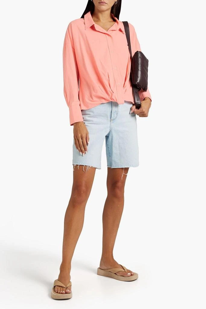 Stateside Twist-front cotton-poplin shirt 2