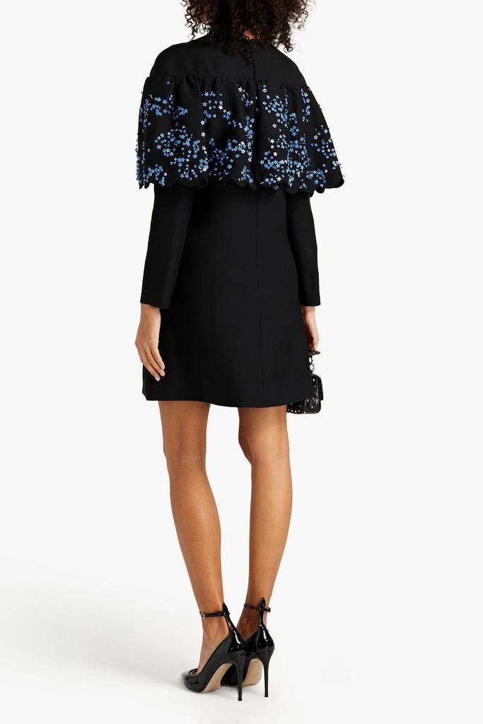 Valentino Embellished wool and silk-blend crepe mini dress 3