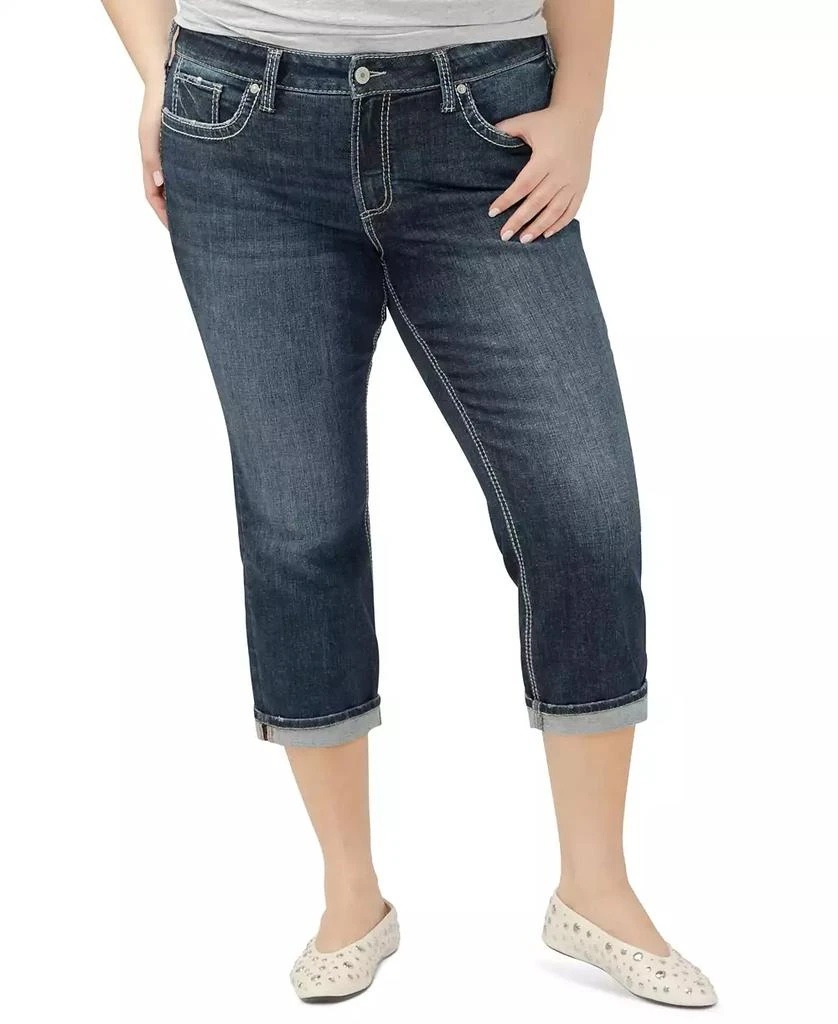 Silver Jeans Co. Plus Size Suki Mid-Rise Curvy Fit Capri Jeans 1
