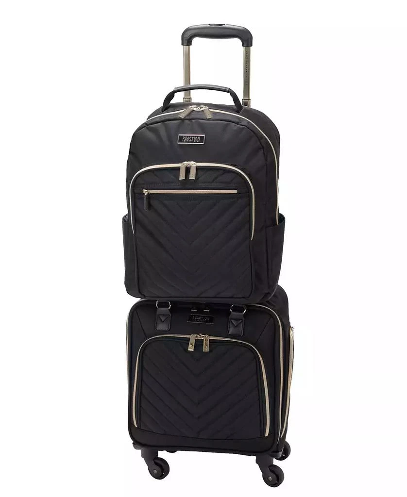 Kenneth Cole Chelsea Softside Chevron 2pc Carry-On Underseater Luggage + Matching 15" Laptop Backpack Set 1