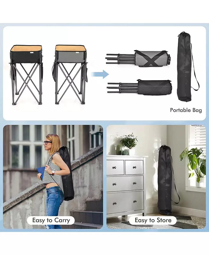 KUYOTQ 2 Pieces Folding Camping Tables with Large Capacity Storage Sink 4