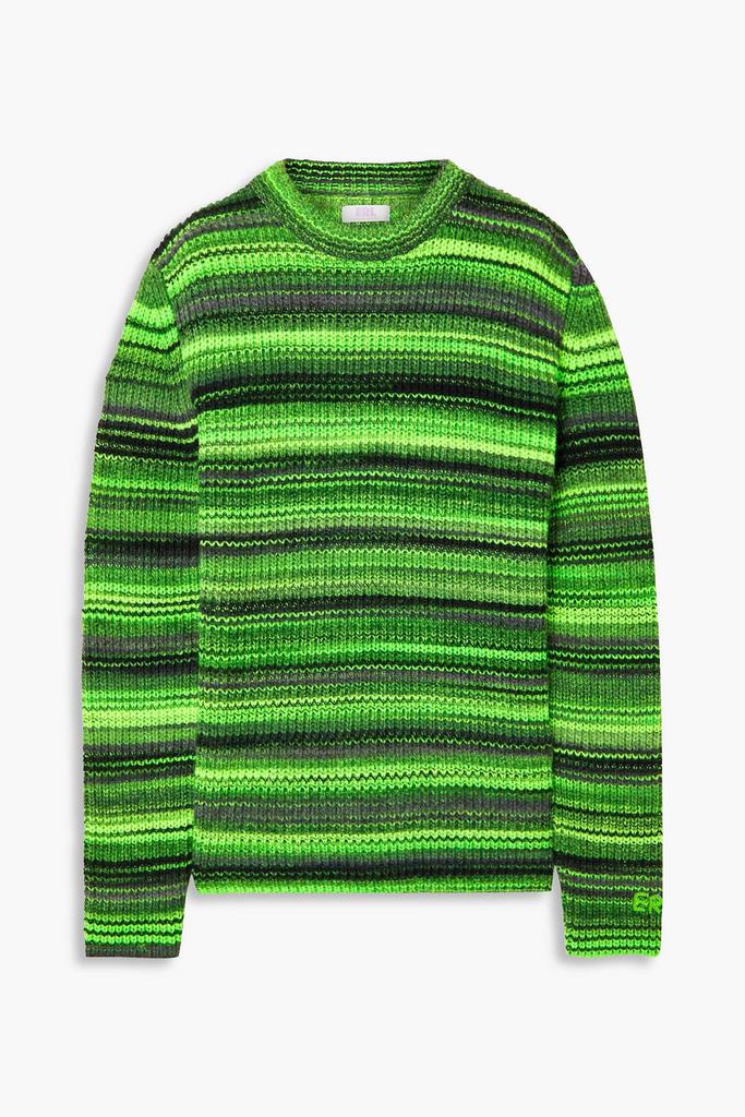 ERL Embroidered striped wool-blend sweater