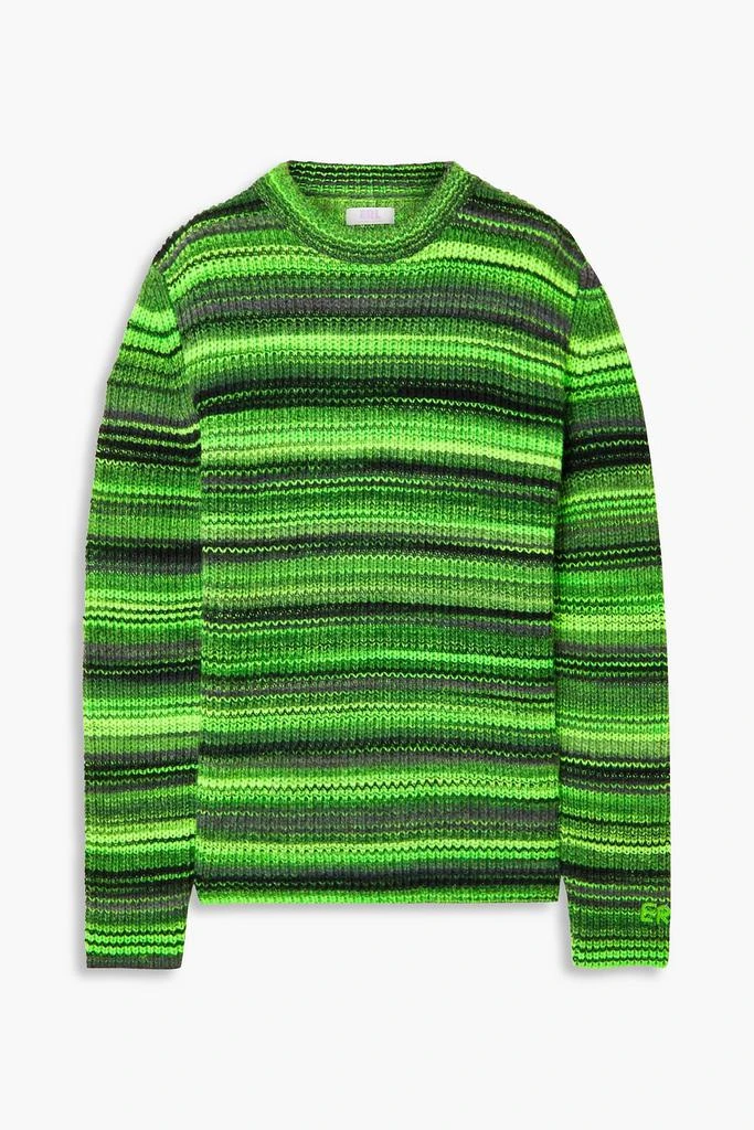 ERL Embroidered striped wool-blend sweater 1