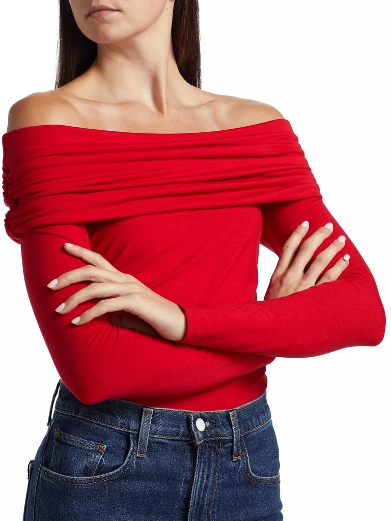 Reformation Florentina Stretch Knit Off-The-Shoulder Top 6
