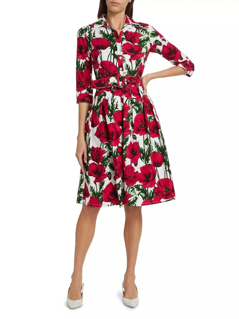 SAMANTHA SUNG Poppy Stretch Cotton Shirtdress 2