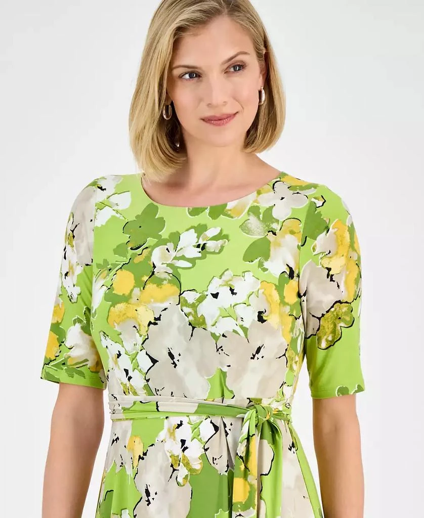 Kasper Women's Floral-Print Belted Fit & Flare Dress, Regular & Petite 4