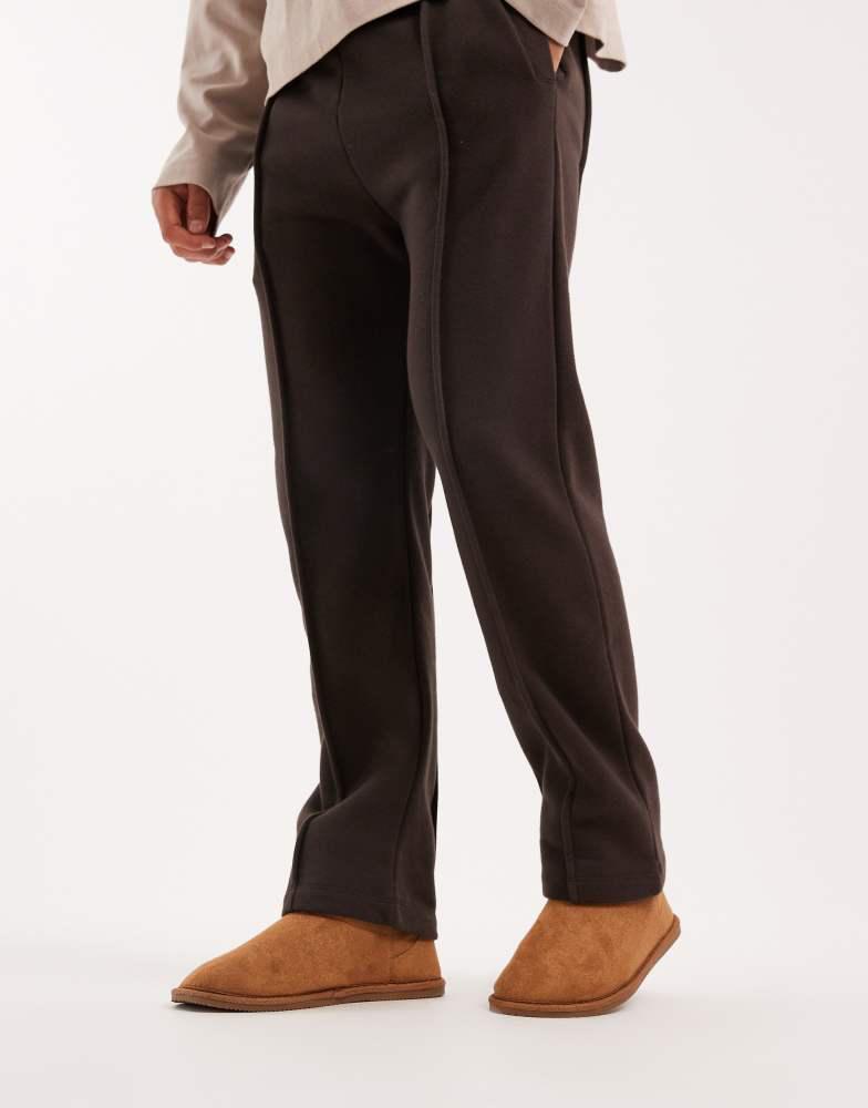 ASOS ASOS DESIGN slipper boots in tan with faux fur lining