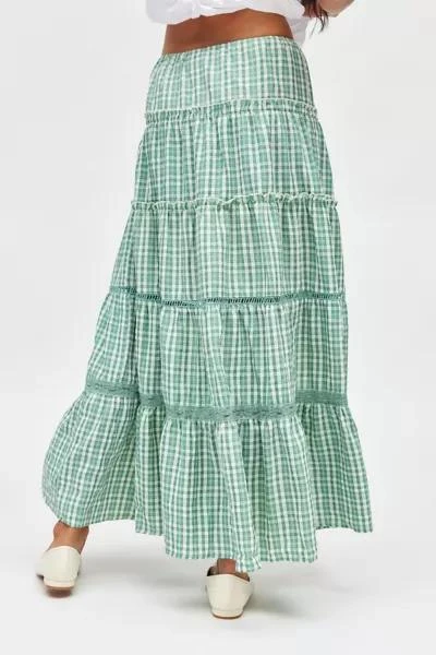 Daisy Street Daisy Street Tiered Gingham Maxi Skirt 5