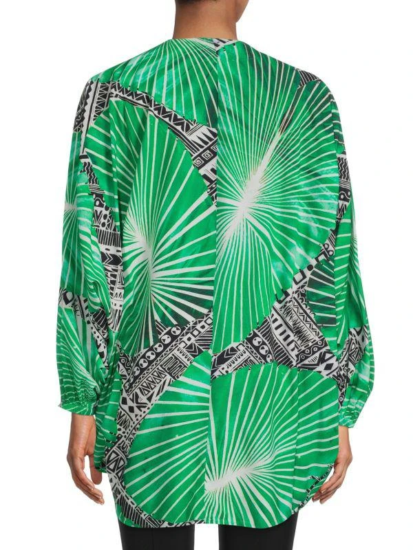 Saachi Palm Leaf Print Cocoon Kimono 2