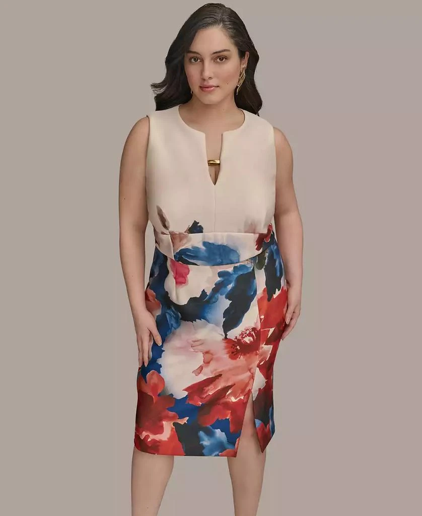 Donna Karan Plus Size Printed Sheath Dress 2